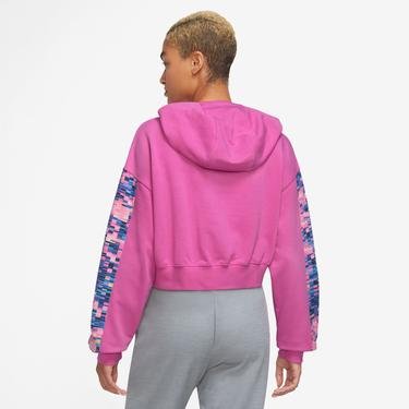  Nike Dri-Fit Gt Fit Hoodie Pro Allover Print Kadın Pembe Sweatshirt