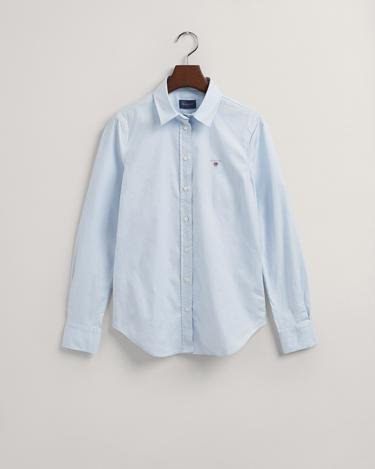  GANT Kadın Mavi Slim Fit Düğmeli Yaka Oxford Gömlek