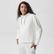 Lacoste Kadın Loose Fit Kapüşonlu Baskılı Beyaz Sweatshirt