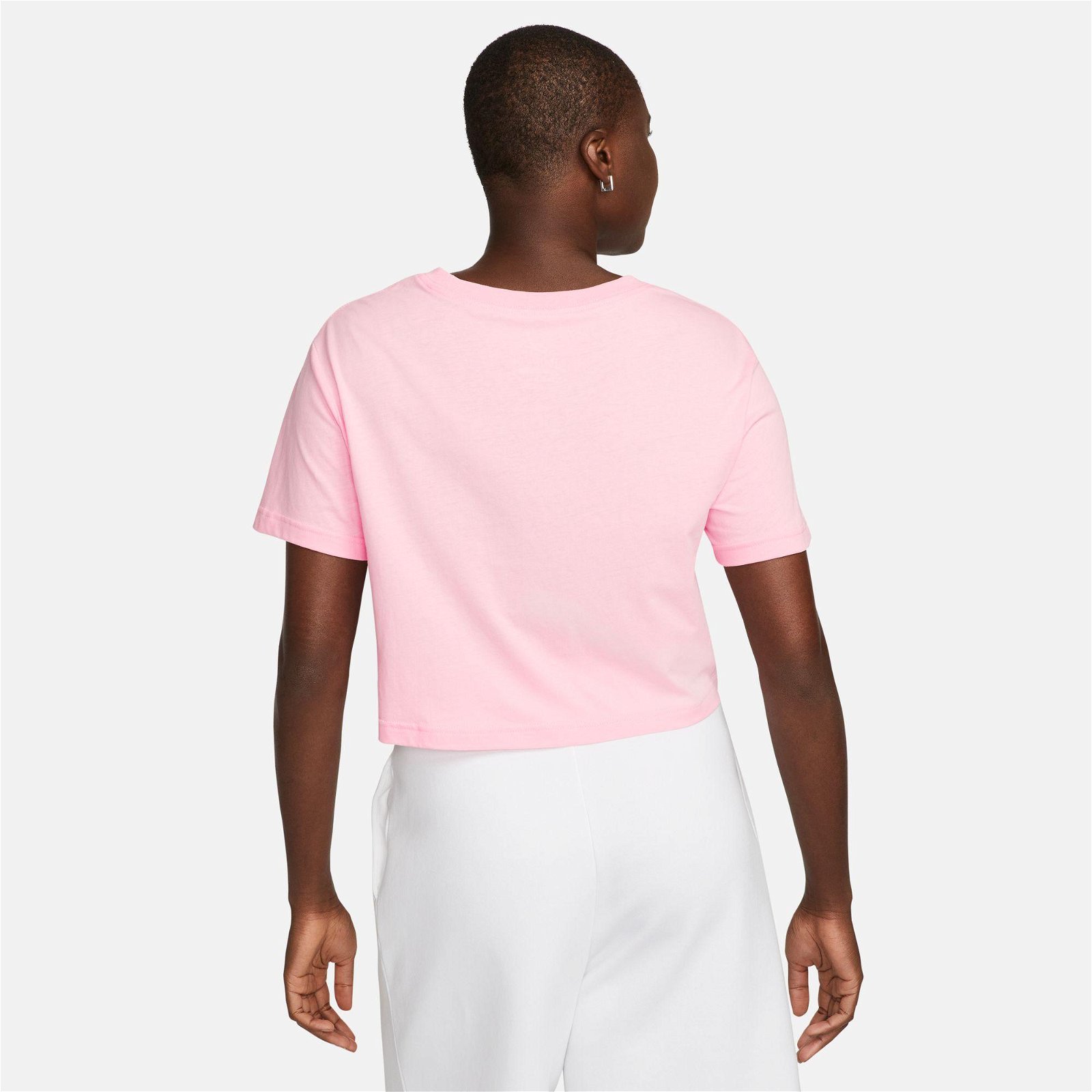 Nike Sportswear Essential Crop Icon Futura Kadın Pembe T-Shirt