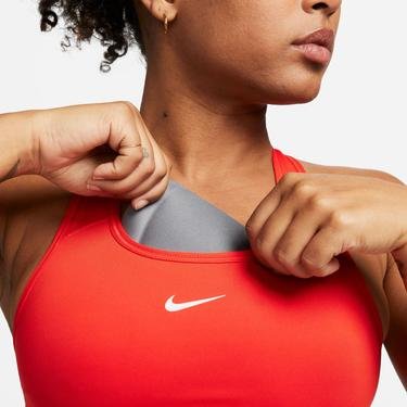  Nike Dri-Fit Swoosh 1 Piece Pad Kadın Kırmızı Bra
