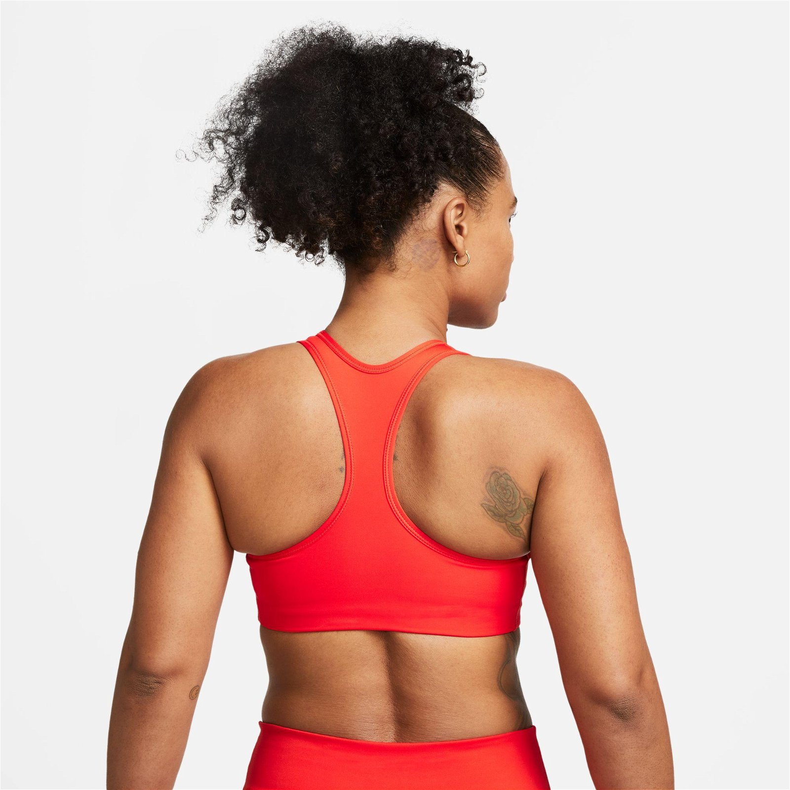 Nike Dri-Fit Swoosh 1 Piece Pad Kadın Kırmızı Bra