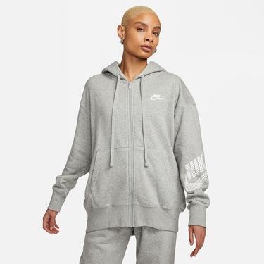  Nike Sportswear Fleece Full-Zip Hoodie Kadın Gri Sweatshirt