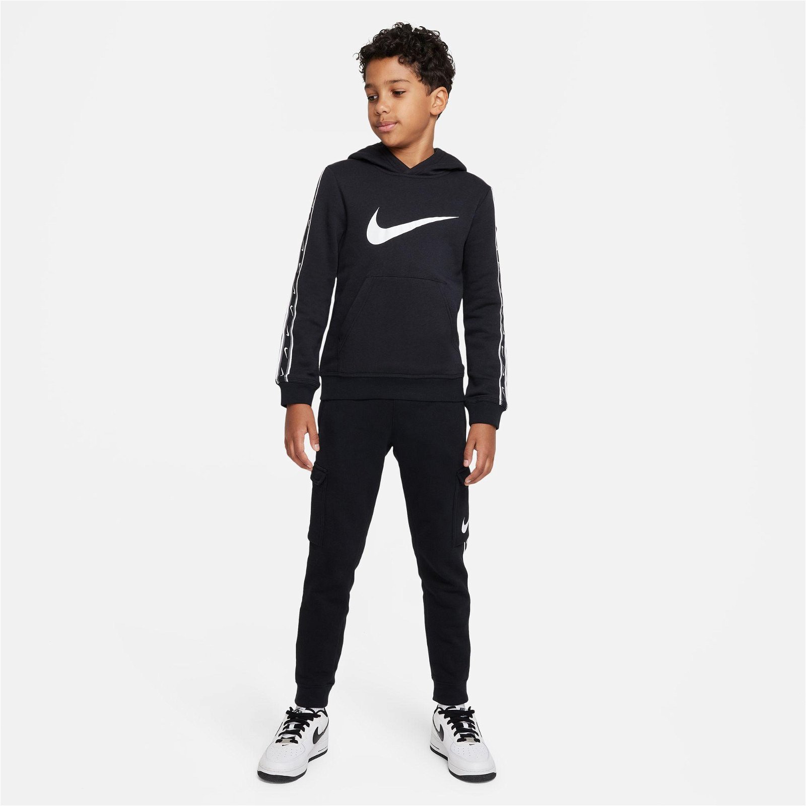 Nike Sportswear Repeat Fleece Pullover Hood Bb Çocuk Siyah Sweatshirt