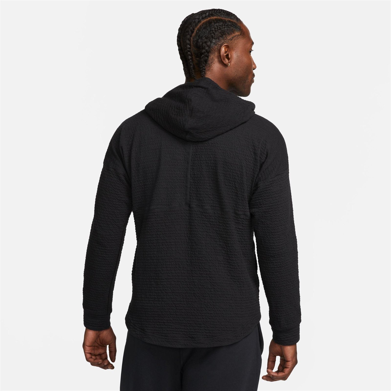 Nike Yoga Dri-Fit Texture Pullover Erkek Siyah Sweatshirt