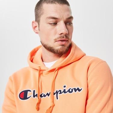  Champion Hooded Erkek Turuncu Sweatshirt