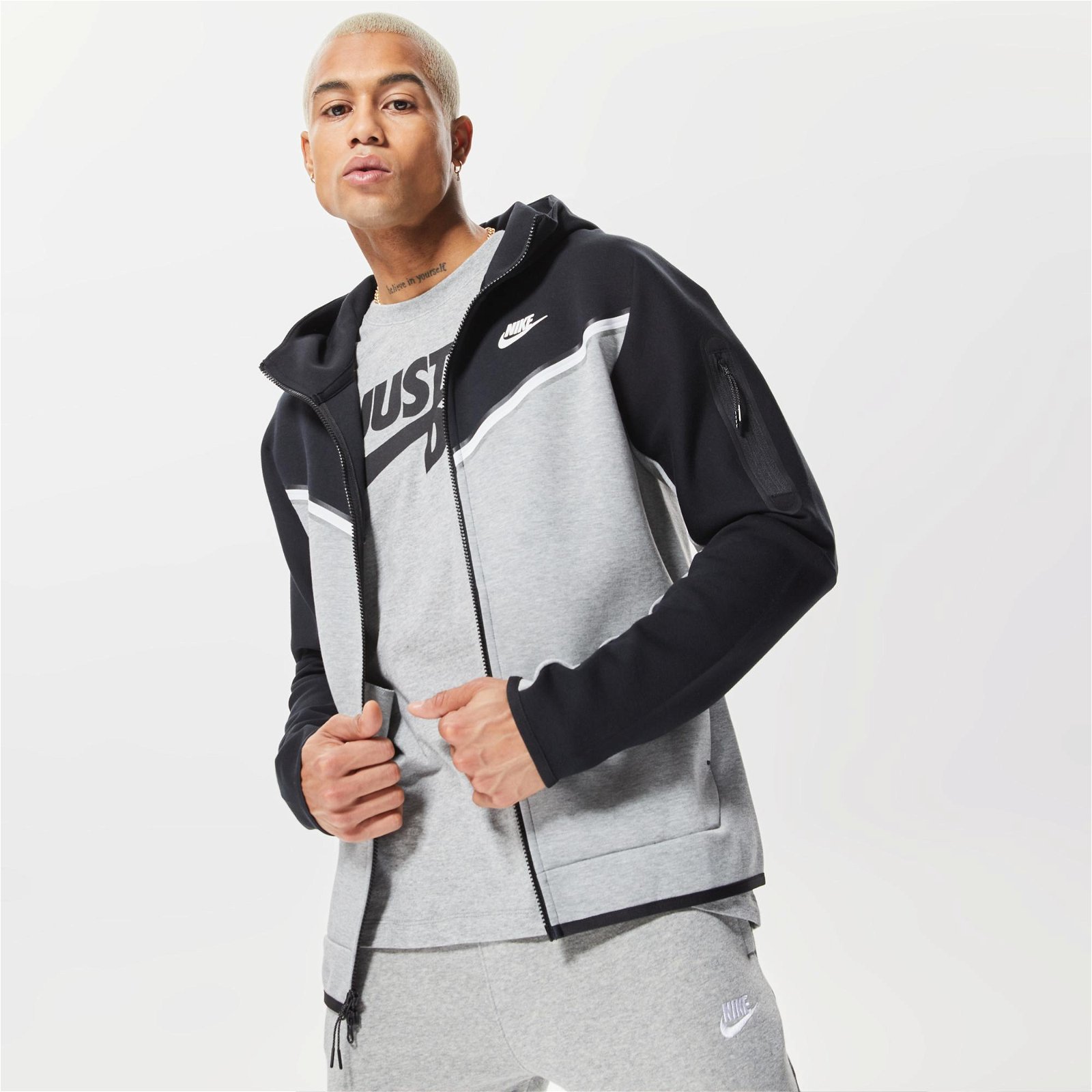 Nike Sportswear Tech Fleece Full Zip Wildrunner Erkek Siyah Hoodie