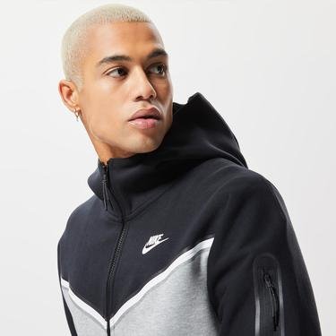  Nike Sportswear Tech Fleece Full Zip Wildrunner Erkek Siyah Hoodie