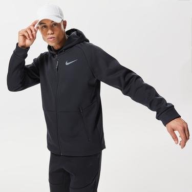  Nike Pro Therma-FIT Sphere Hoodie Full-Zip Erkek Siyah Ceket