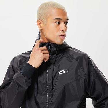  Nike Sportswear Woven Wildrunner Hooded Erkek Siyah Kapüşonlu Rüzgarlık