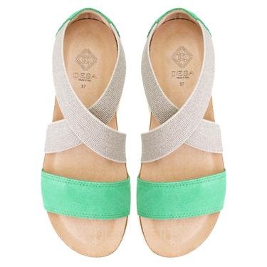  Karly Yeşil Kadın Süet Deri Sandalet