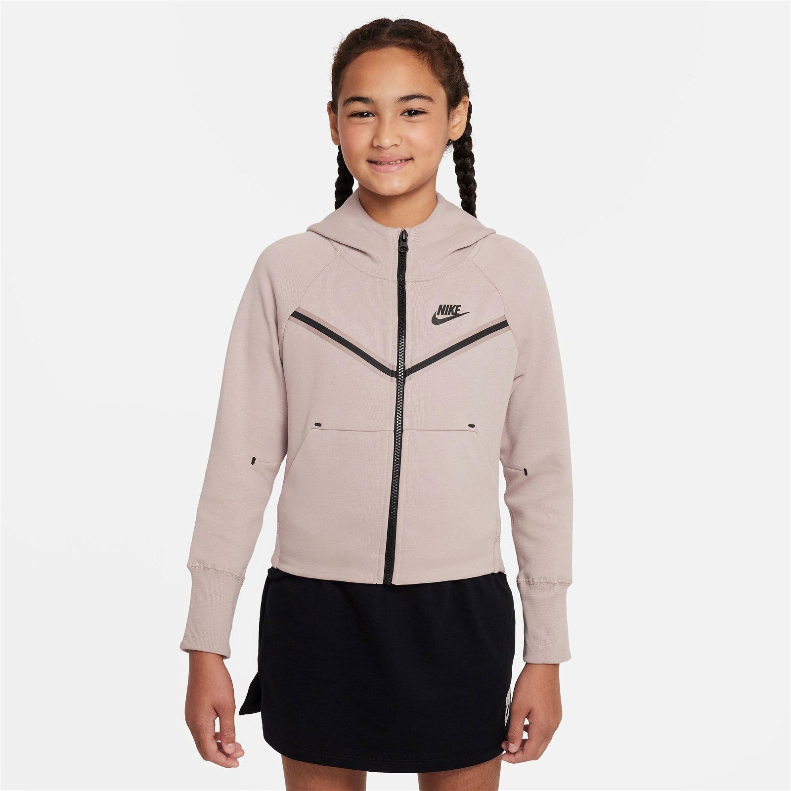 Nike Sportswear Tech Fleece Windrunner Hoodie Full-Zip Çocuk Kahverengi Sweatshirt