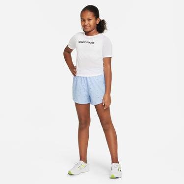  Nike Dri-Fit One High Rise Logo Print Çocuk Mavi Şort