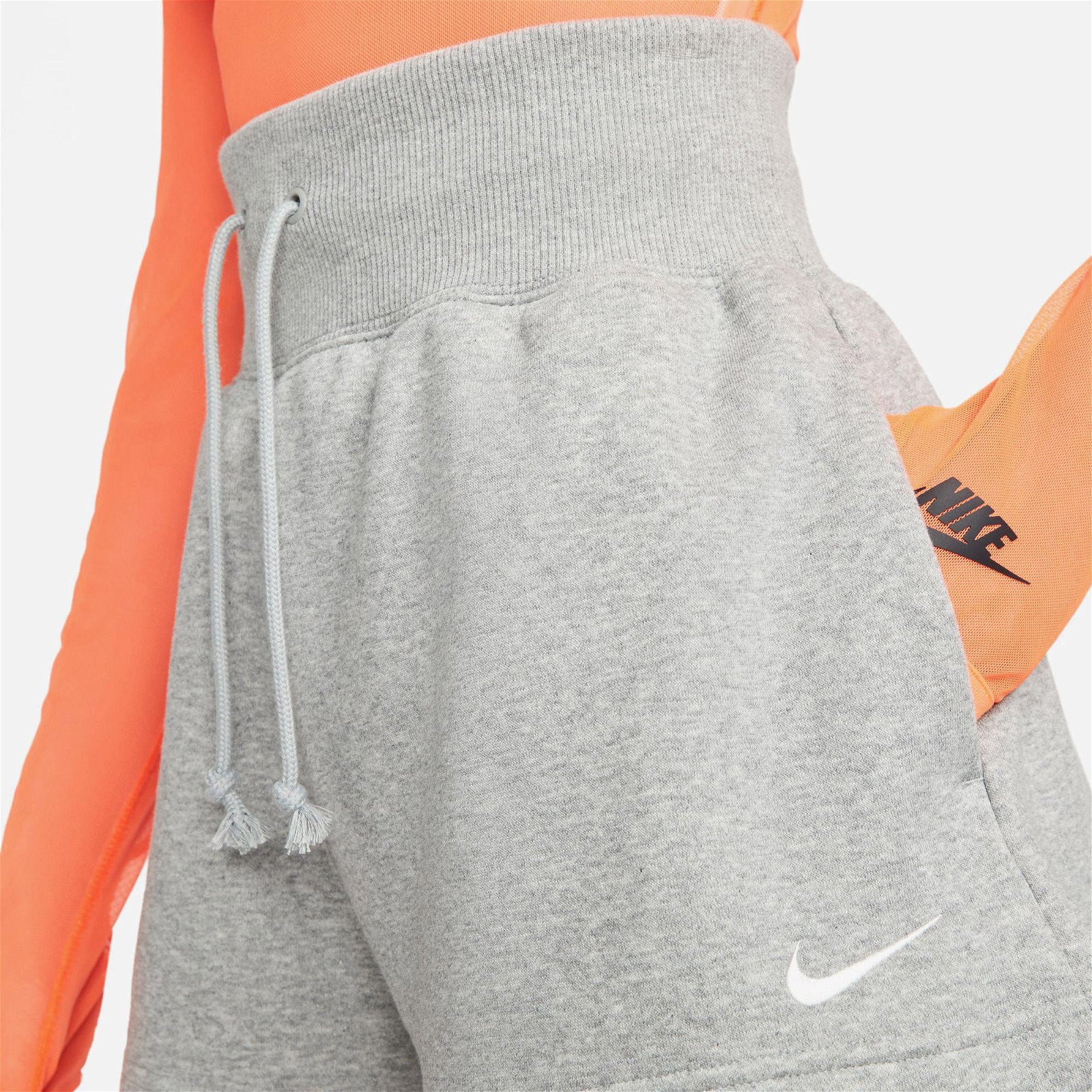Nike Sportswear Phoenix Fleece High Rise Kadın Gri Şort