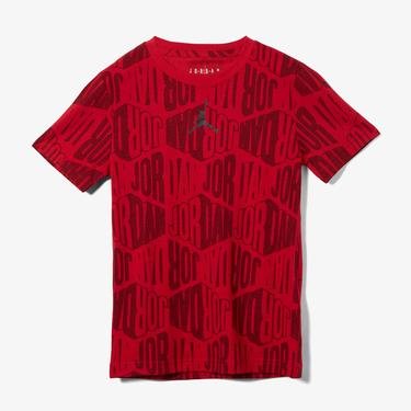  Jordan Diamond Alloverprint Çocuk Kırmızı T-Shirt