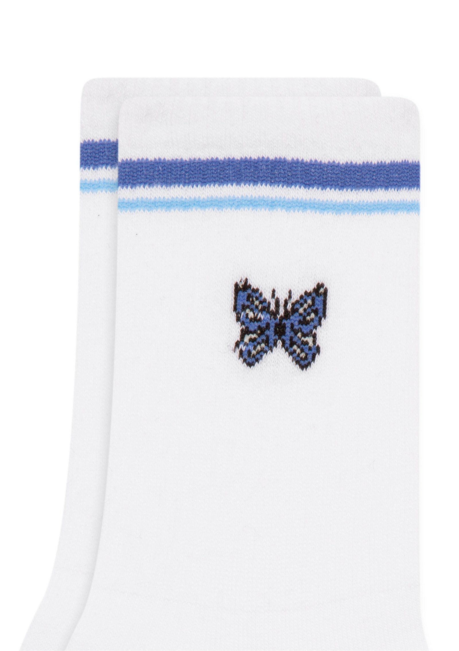 Mavi Beyaz Soket Çorap 1910315-620