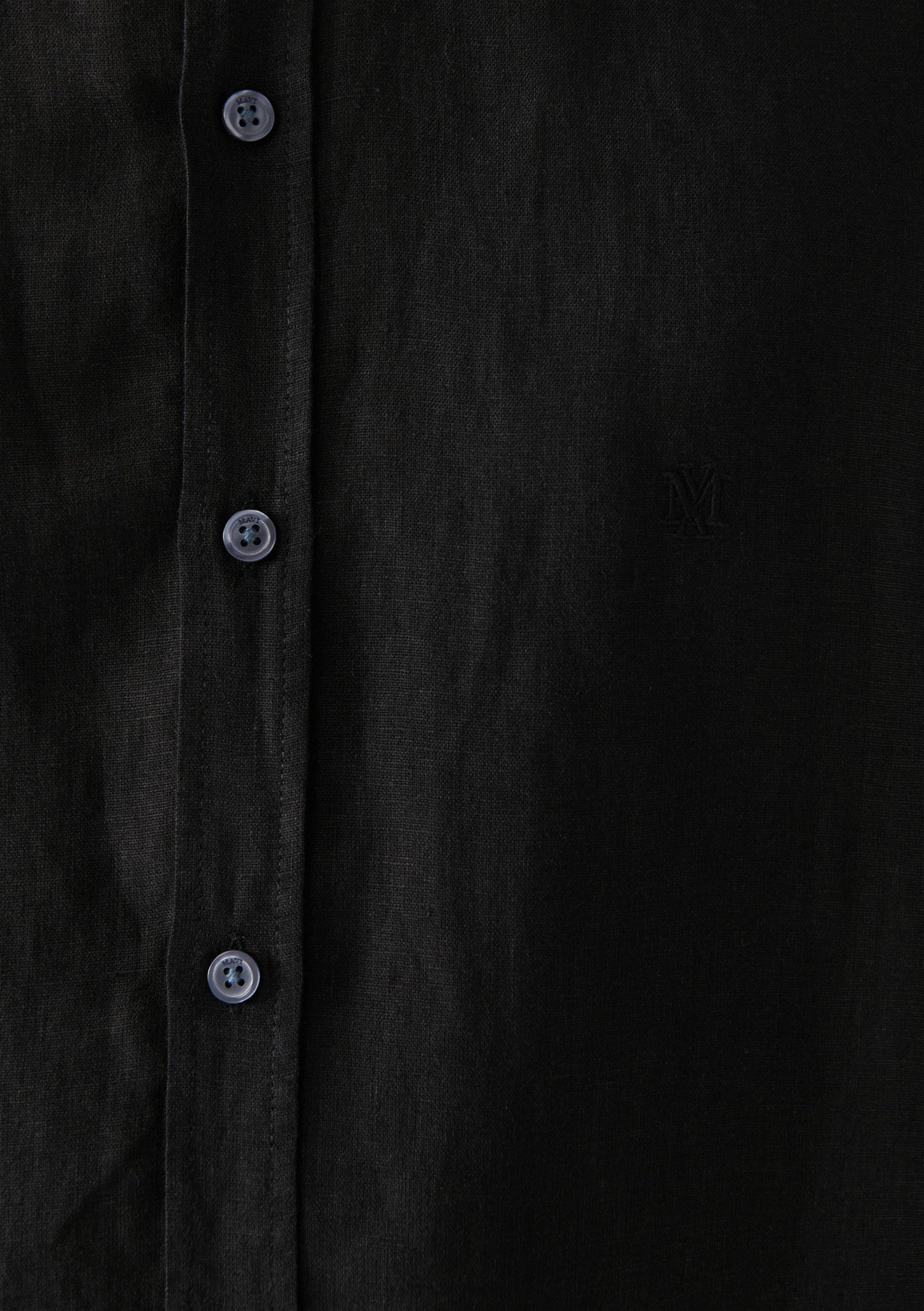 Mavi Siyah Keten Gömlek Slim Fit / Dar Kesim 021190-900