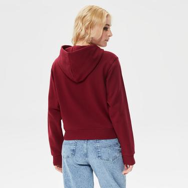  Tommy Hilfiger Large Monogram Th Hoodie Kadın Kırmızı Sweatshirt