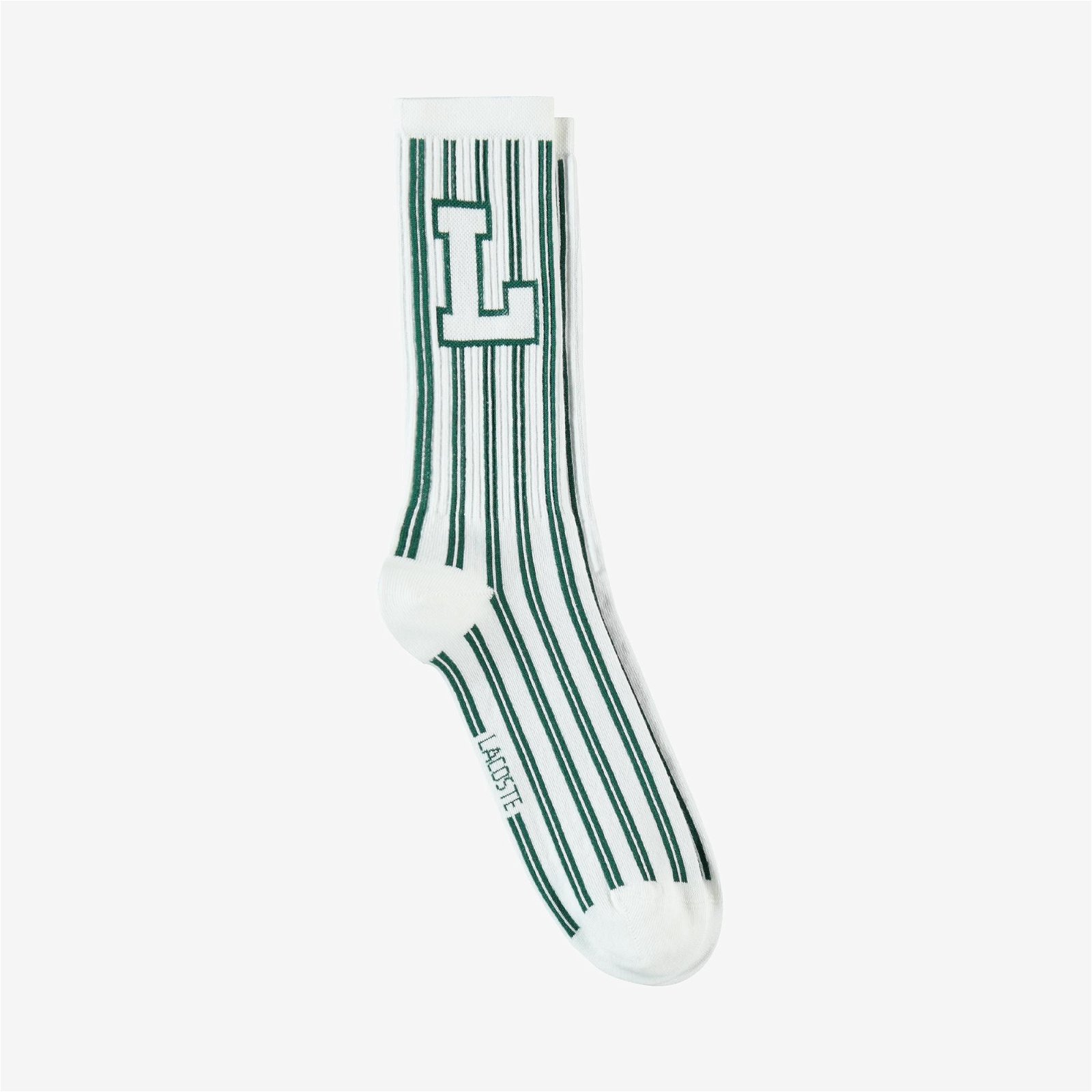 Lacoste Unisex Çizgili Yeşil Çorap