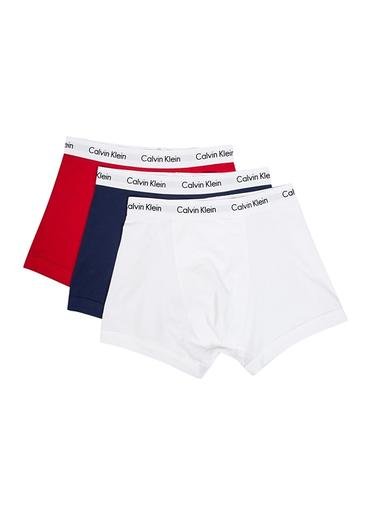  Calvin Klein 3'lü Pack Erkek Lacivert/Beyaz/Kırmızı Boxer