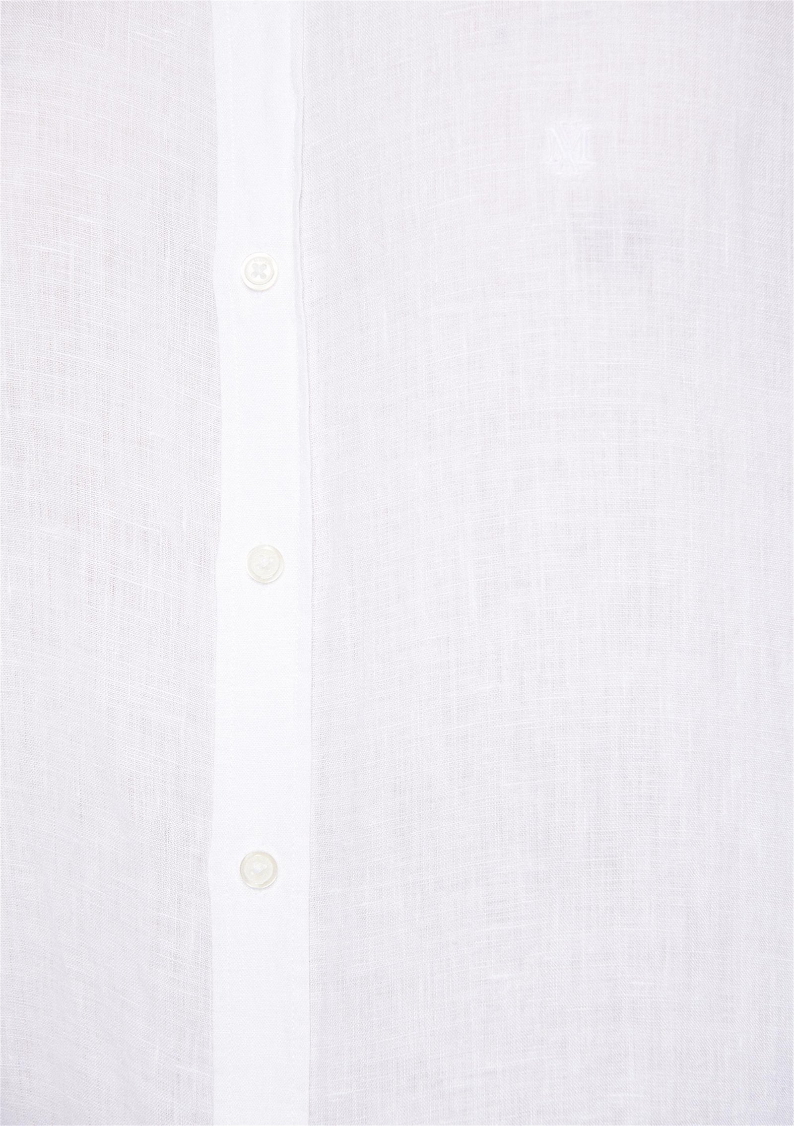 Mavi Beyaz Keten Gömlek Slim Fit / Dar Kesim 021190-620