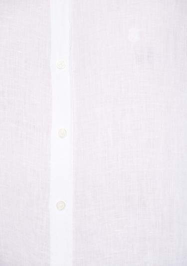  Mavi Beyaz Keten Gömlek Slim Fit / Dar Kesim 021190-620