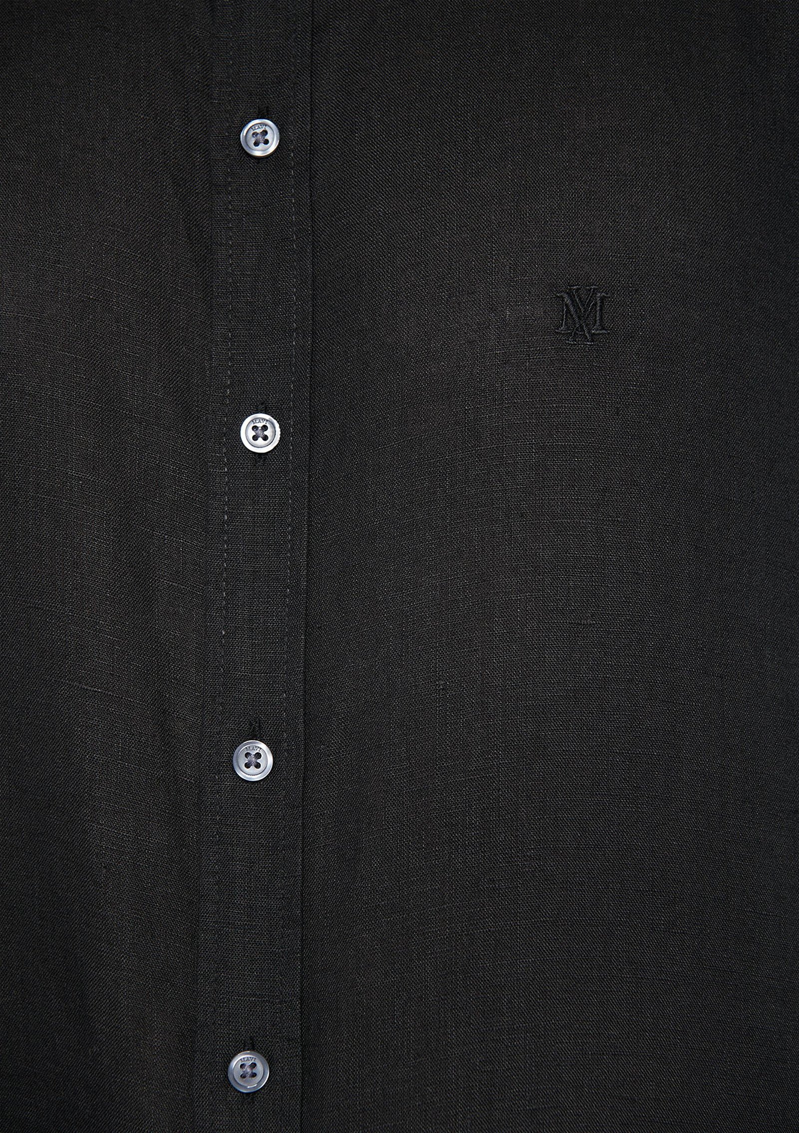 Mavi Siyah Keten Gömlek Slim Fit / Dar Kesim 021190-900