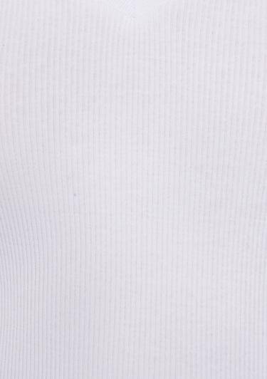  Mavi V Yaka Beyaz Basic Tişört Fitted / Vücuda Oturan Kesim 1601040-620