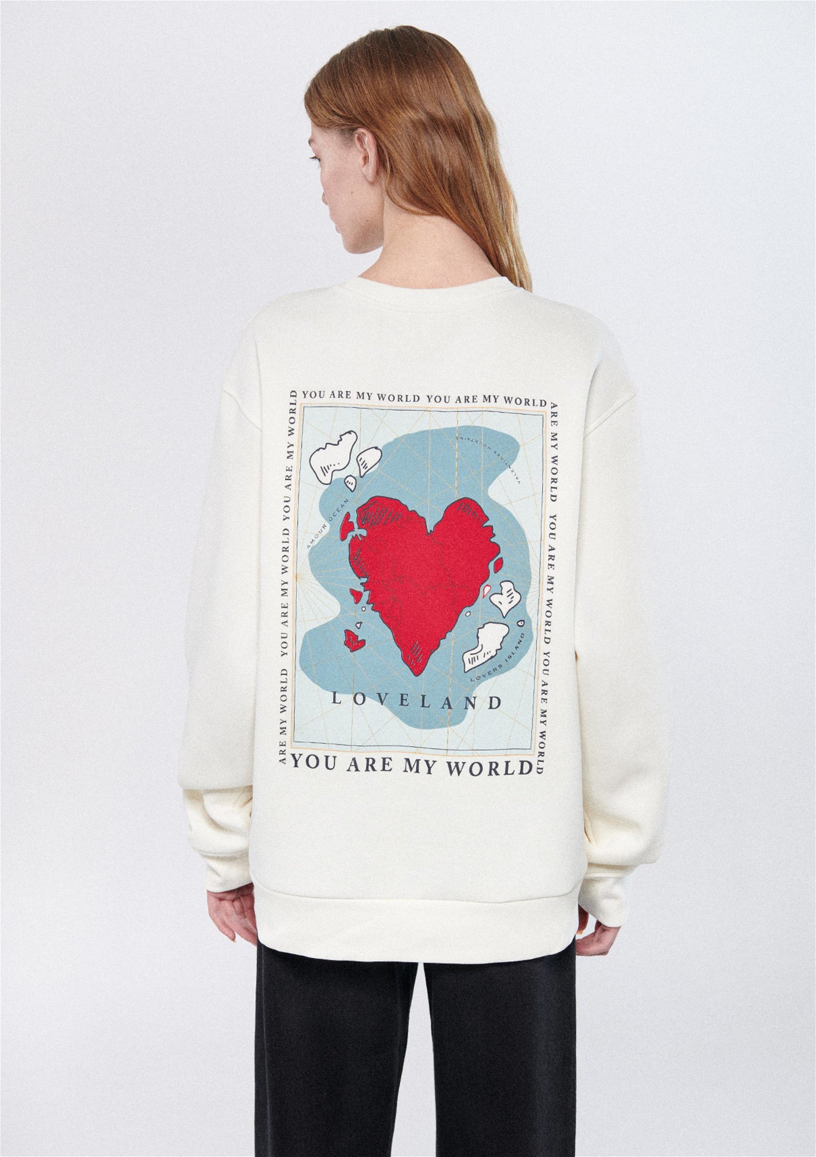 Mavi Love Land Baskılı Beyaz Sweatshirt 1611681-70057