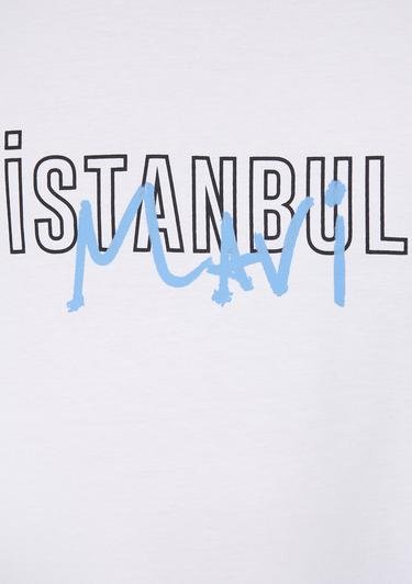  Mavi Beyaz İstanbul Tişört Regular Fit / Normal Kesim 067114-620