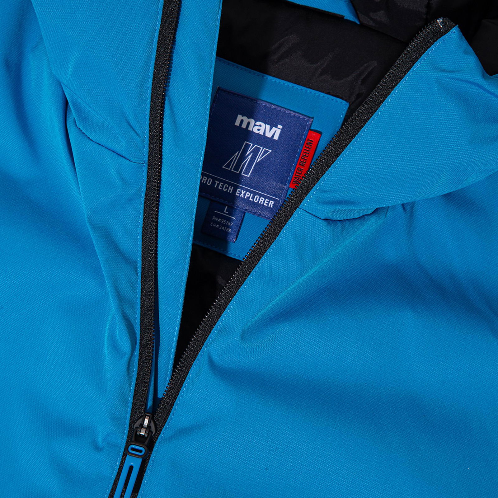 Mavi Kapüşonlu Mavi Şişme Mont Regular Fit / Normal Kesim 0110041-70879
