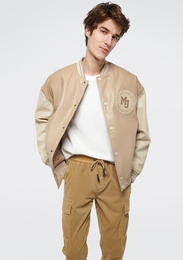  Mavi Suni Deri Bej Kolej Ceket Oversize / Geniş Kesim 0110155-70362