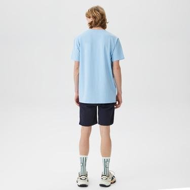  Lacoste Erkek Slim Fit V Yaka Açık Mavi T-Shirt
