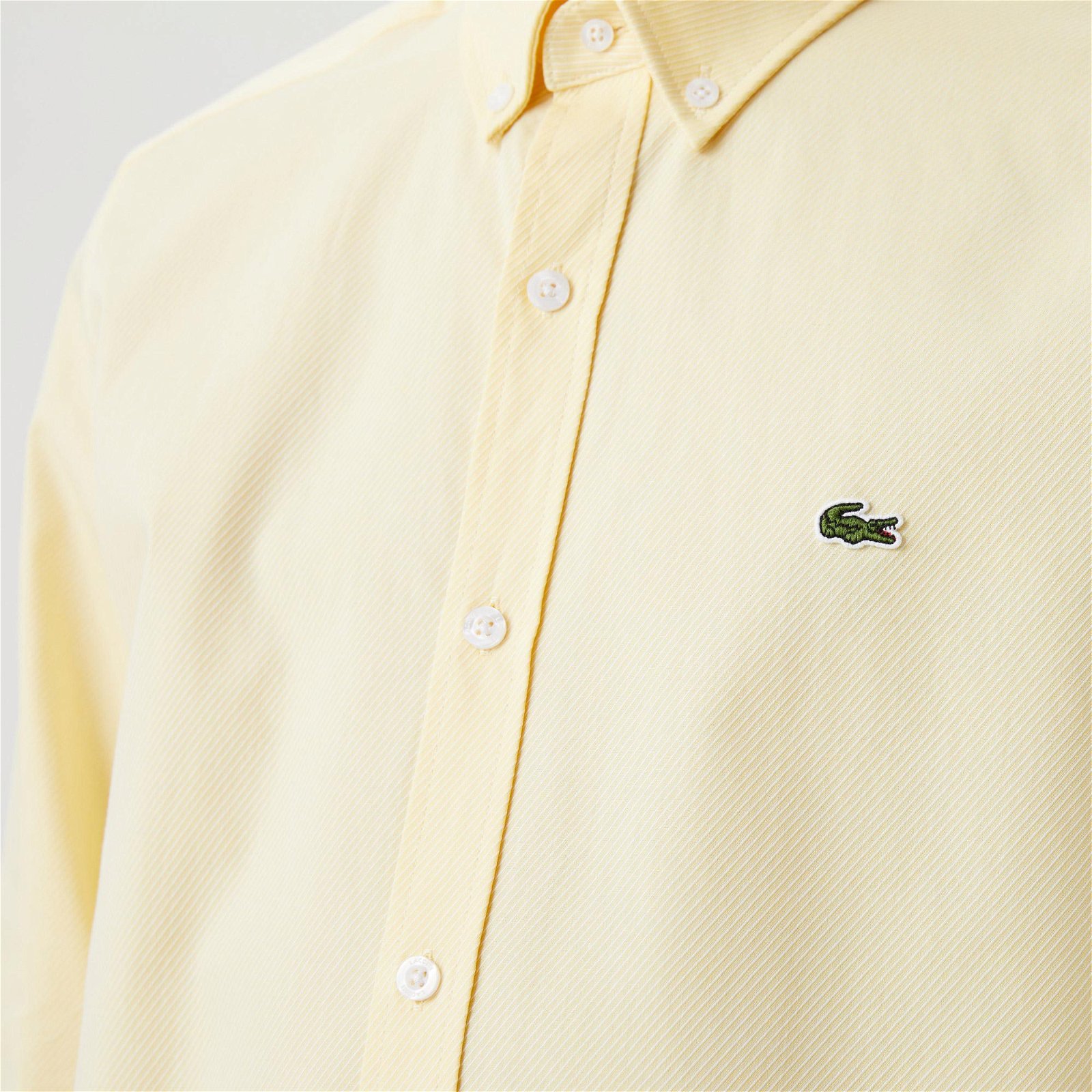 Lacoste Erkek Slim Fit Düğmeli Yaka Sarı Gömlek