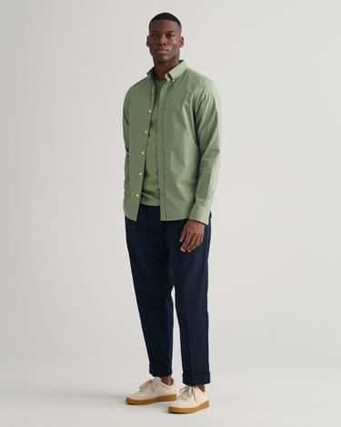 GANT Erkek Yeşil Slim Fit Düğmeli Yaka Broadcloth Gömlek