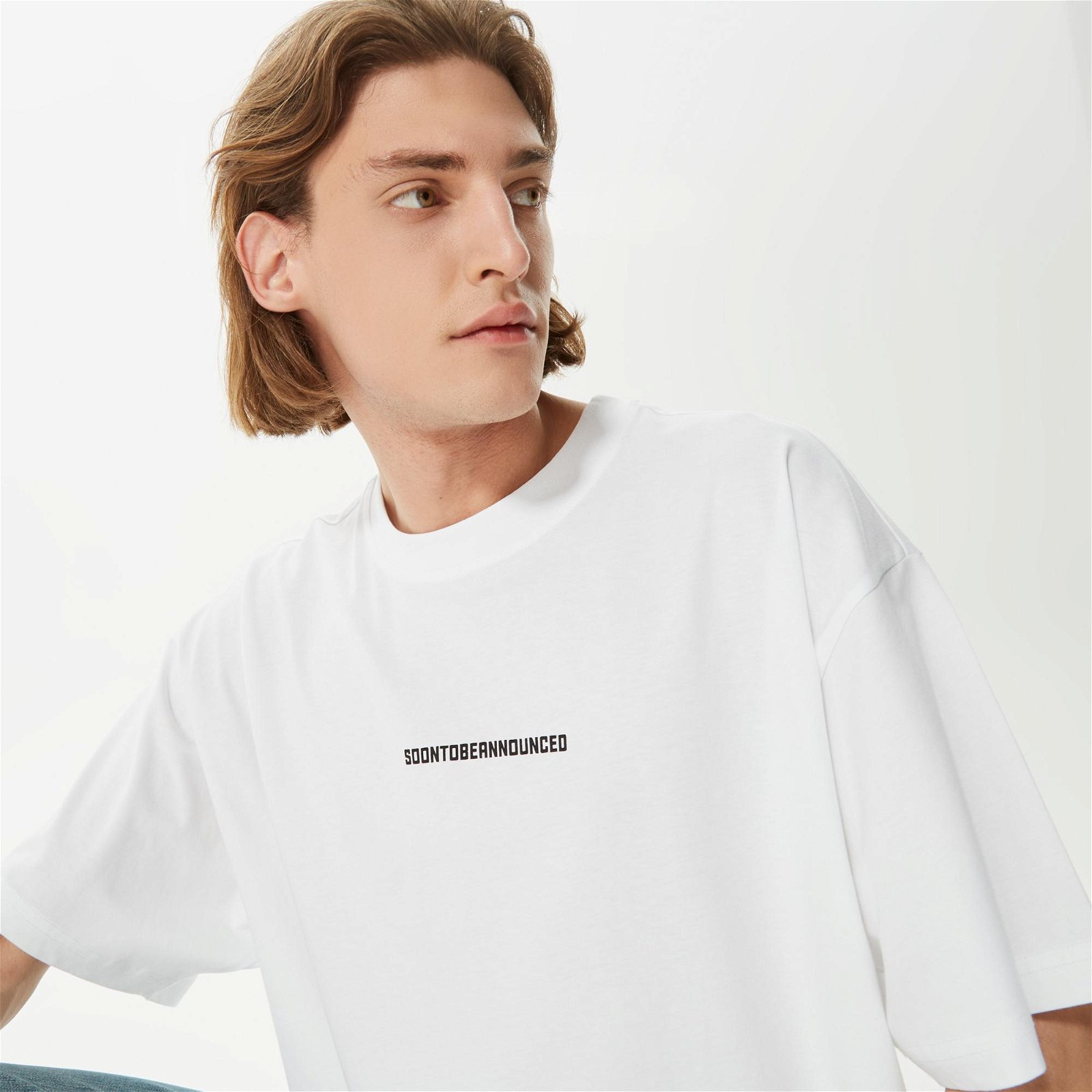 SOONTOBEANNOUNCED Logo S/S Unisex Beyaz T-Shirt