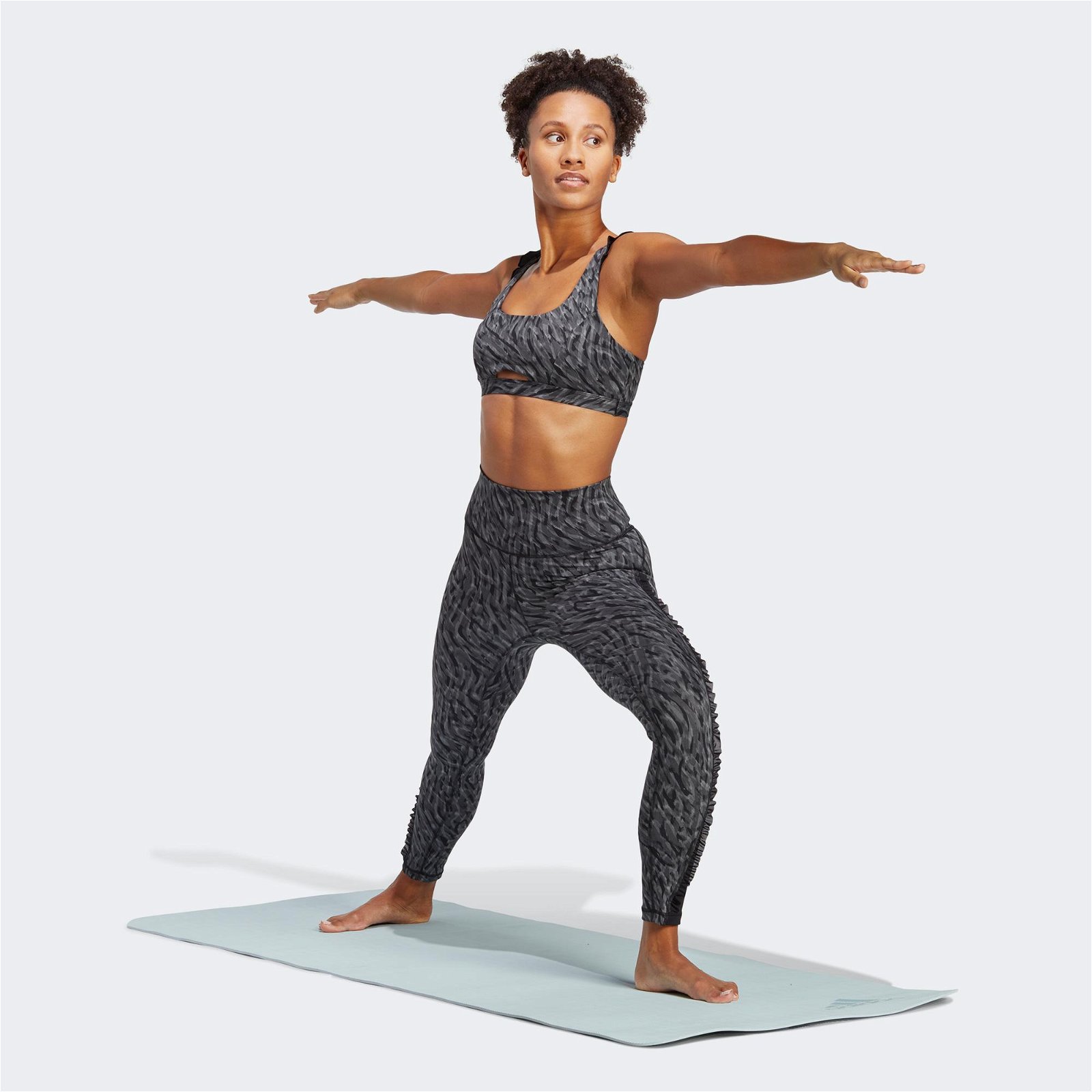 adidas Yoga Studio Clash Print 7/8  Kadın Siyah Tayt