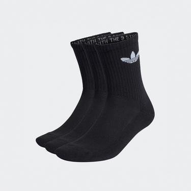  adidas Yastıklamalı Trefoil Yarım Bilekli  3 Çift Unisex Siyah Çorap