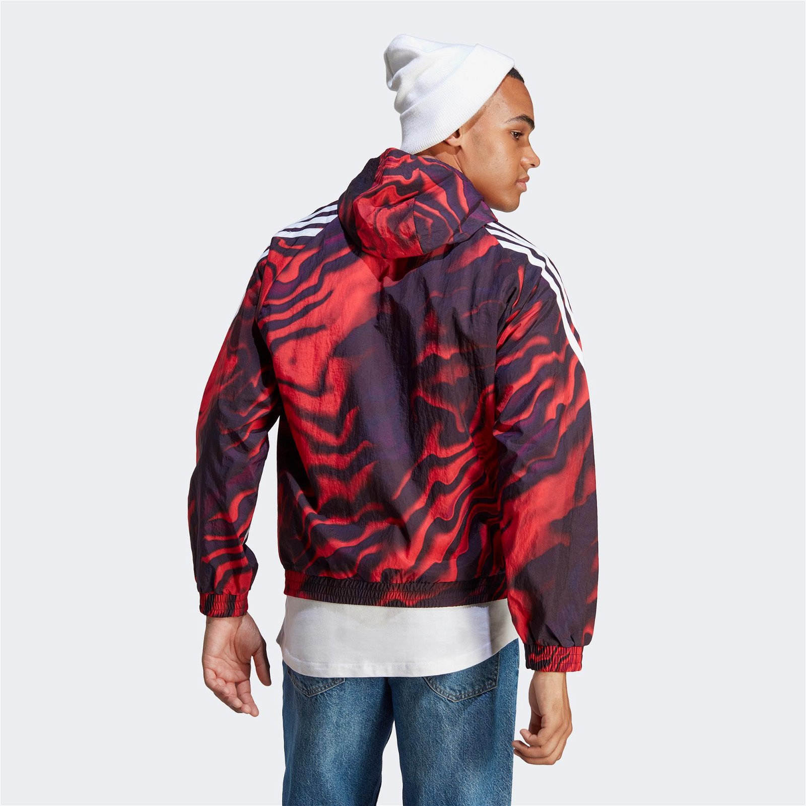 adidas Future Icons Allover Print Hoodie Erkek Kırmızı Sweatshirt