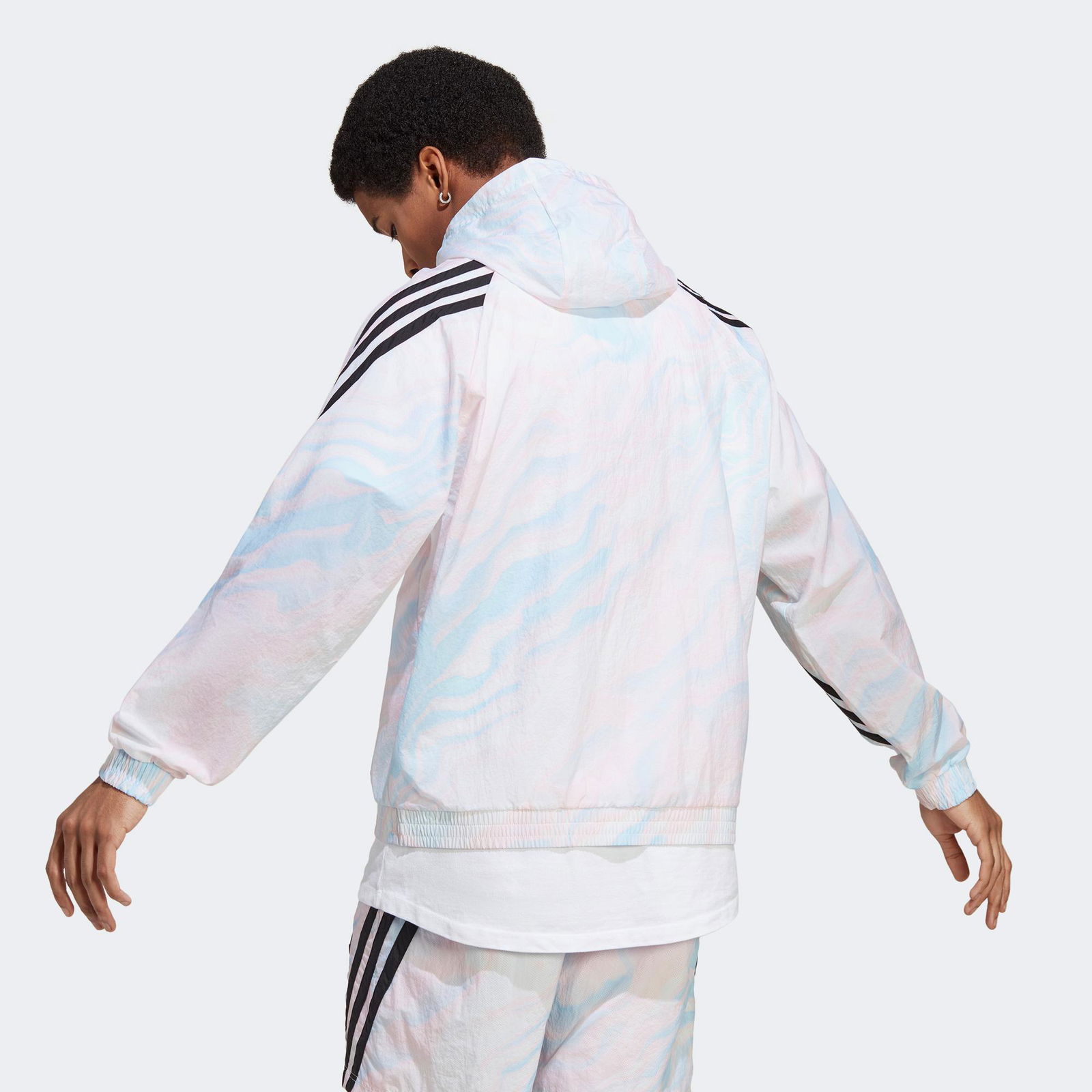 adidas Future Icons Allover Print Hoodie Erkek Beyaz Sweatshirt