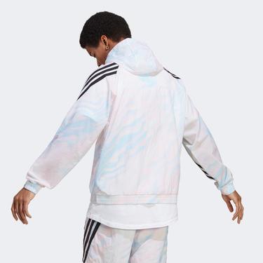  adidas Future Icons Allover Print Hoodie Erkek Beyaz Sweatshirt