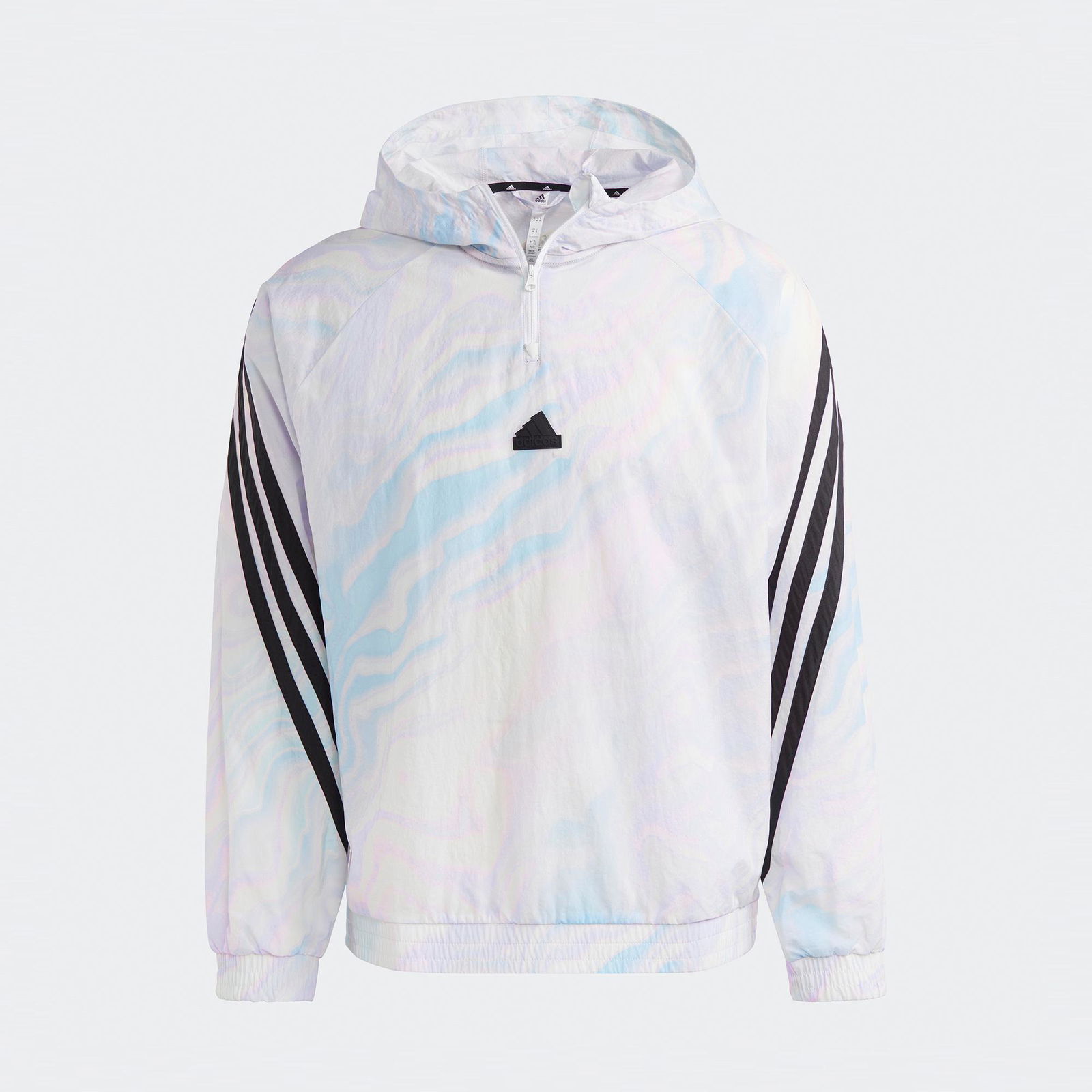 adidas Future Icons Allover Print Hoodie Erkek Beyaz Sweatshirt