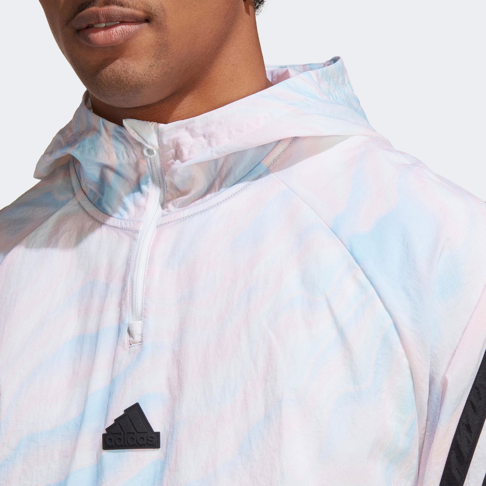 adidas Future Icons Allover Print Hoodie Erkek Beyaz Sweatshirt