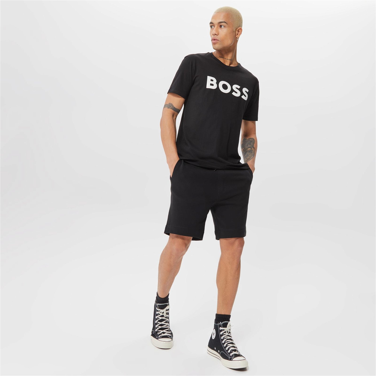 Boss Thinking Erkek Siyah T-Shirt