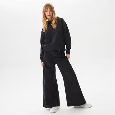  Calvin Klein Jeans Micro Monologo Hoodie Kadın Siyah Sweatshirt