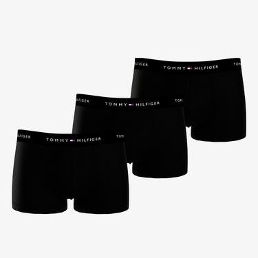  Tommy Hilfiger 3'Lü Essential Repeat Logo Erkek Siyah Boxer