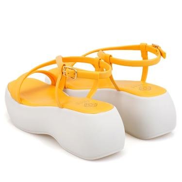 Ehren Sarı Kadın Dolgu Tabanlı Sandalet
