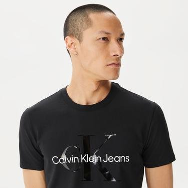  Calvin Klein Jeans Seasonal Monologo Erkek Siyah T-Shirt