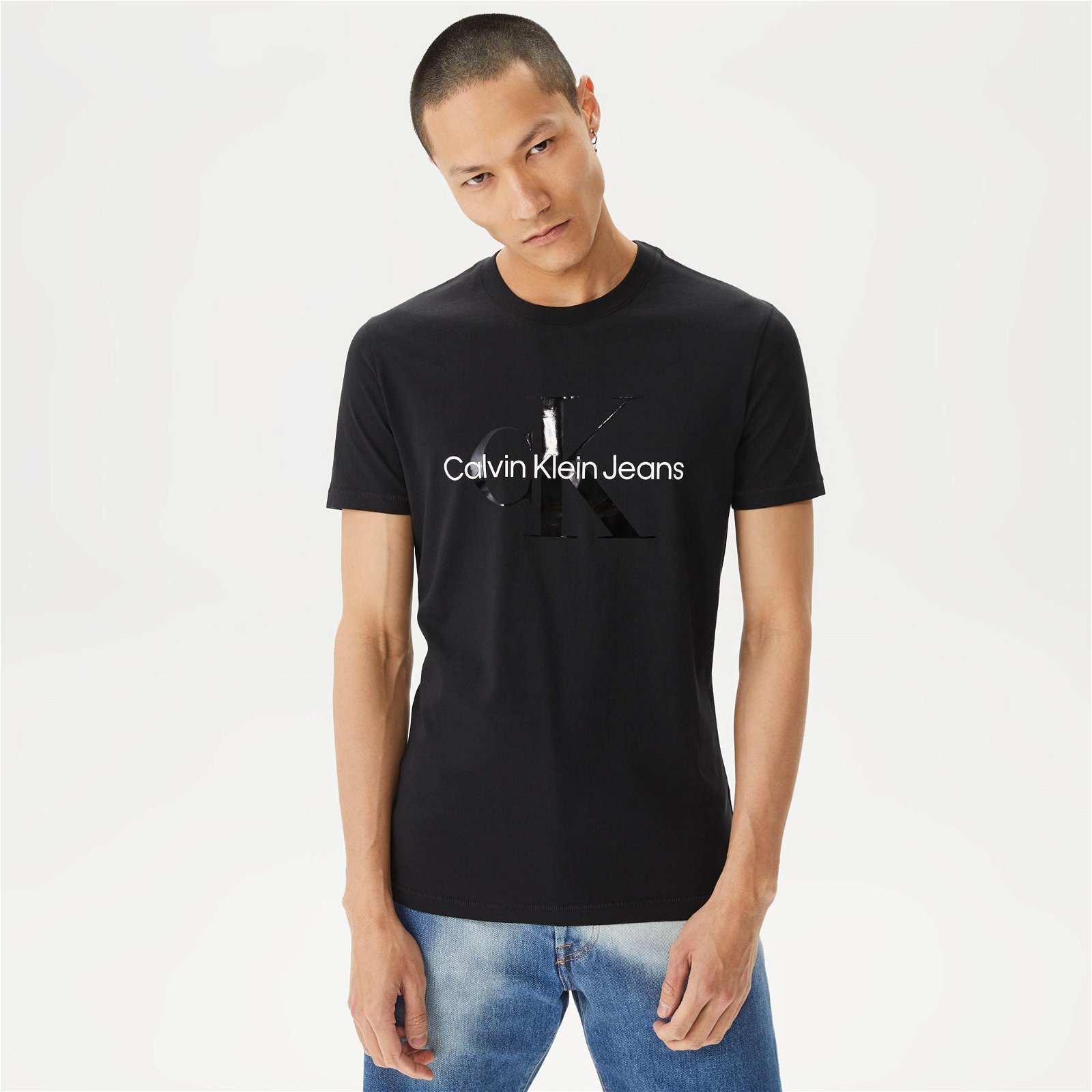 Calvin Klein Jeans Seasonal Monologo Erkek Siyah T-Shirt