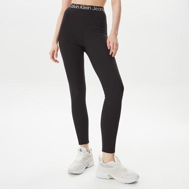  Calvin Klein Jeans High Rise Milano Leggings Kadın Siyah Tayt